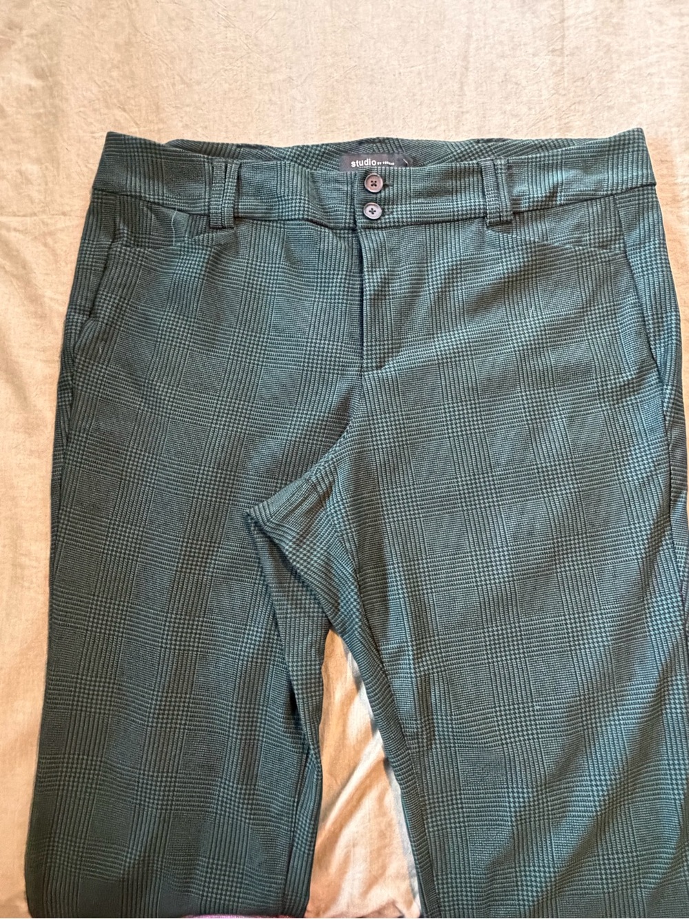 Studio by Torrid Size 24R Green Black Plaid Trouser Straight Pants NWOT